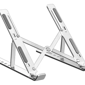 SOPORTE NOTEBOOK PLEGABLE ALUMINIO PORTÁTIL BASE TABLET MAC COLOR GRIS