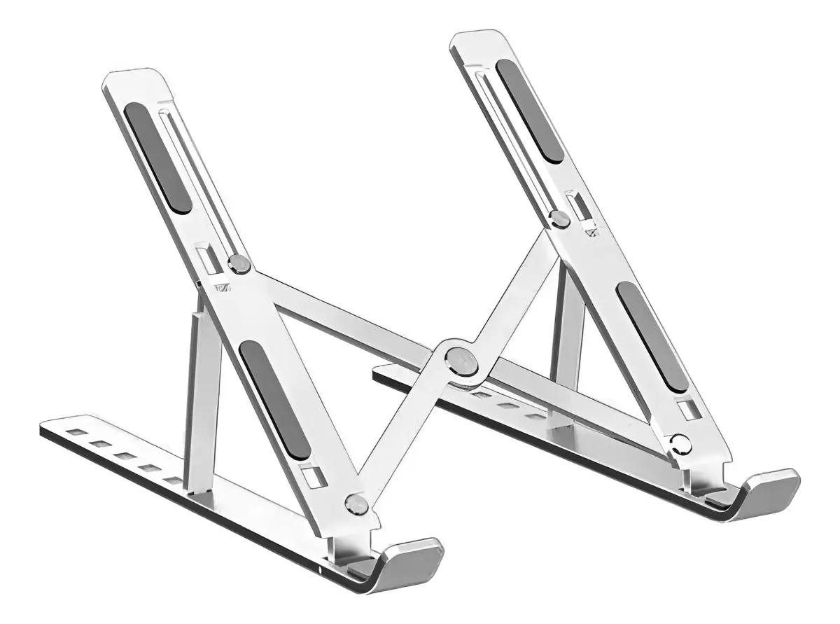 SOPORTE NOTEBOOK PLEGABLE ALUMINIO PORTÁTIL BASE TABLET MAC COLOR GRIS