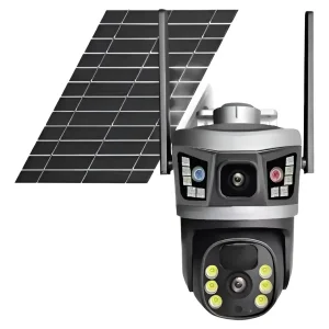 CÁMARA DE SEGURIDAD WIFI PARA EXTERIORES PANEL SOLAR V380 NEGRO