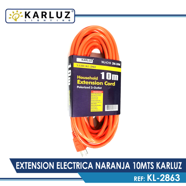 EXTENSIÓN ELÉCTRICA NARANJA 10MTS