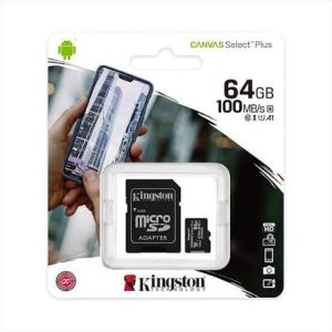 MEMORIA KINGSTON MICRO SD 64 GB CLASE 10 + ADAPTADOR SD